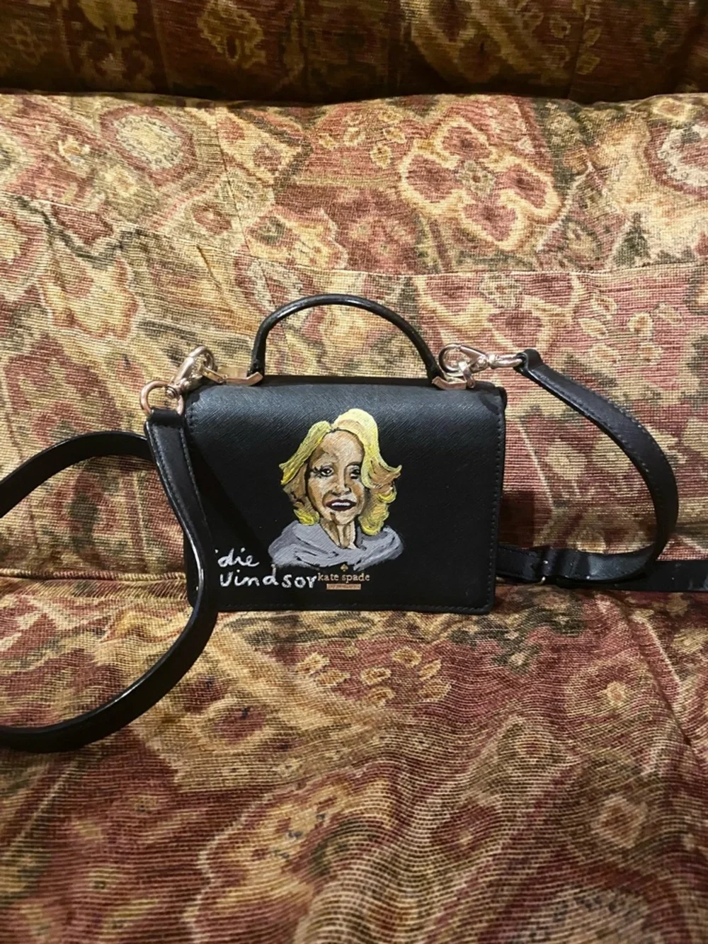 kate spade Black Hand-Painted Mini Crossbody Bag